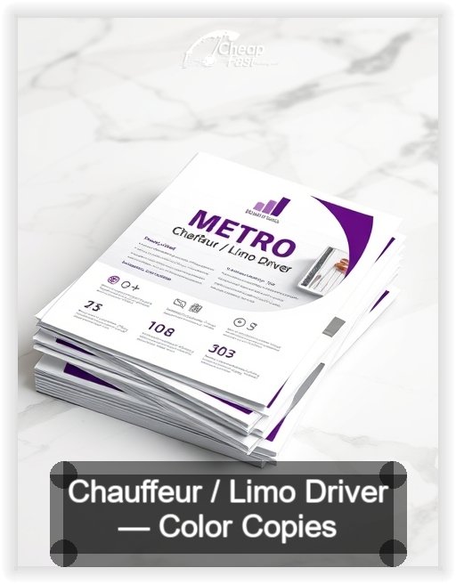 Chauffeur Limo Driver business card design sample