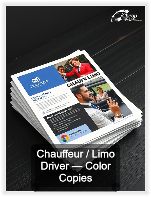 Chauffeur Limo Driver business card design sample