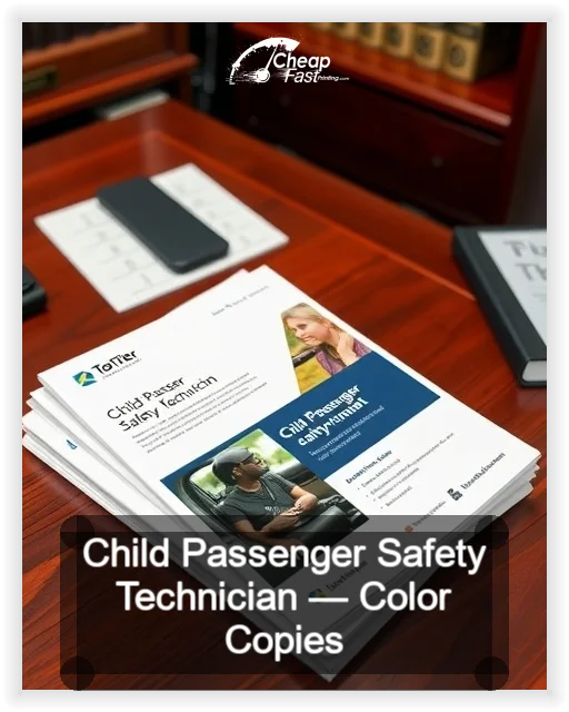 Child Passenger Safety Technician business card design sample