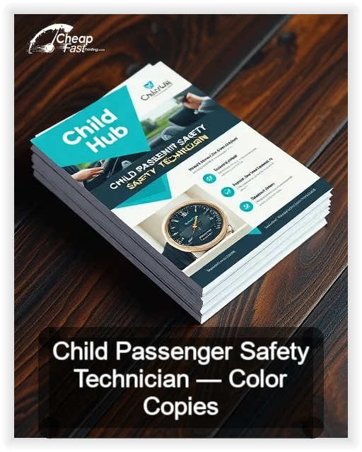 Child Passenger Safety Technician business card design sample