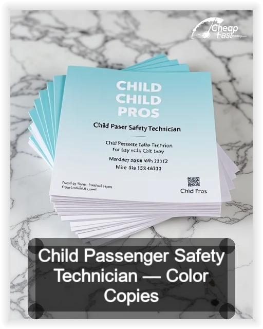 Child Passenger Safety Technician business card design sample