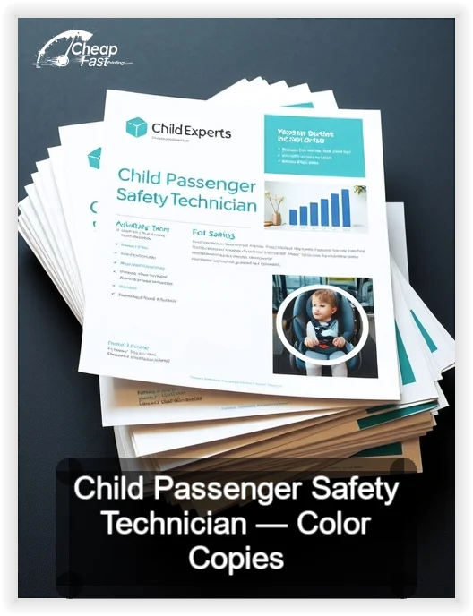 Child Passenger Safety Technician business card design sample