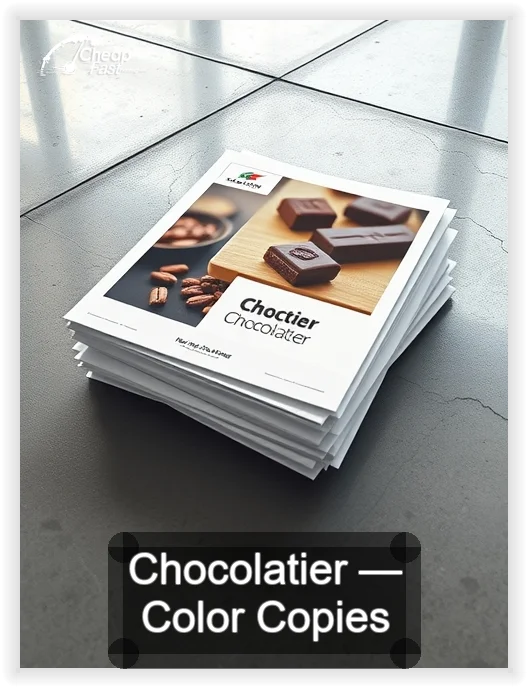Chocolatier business card design sample