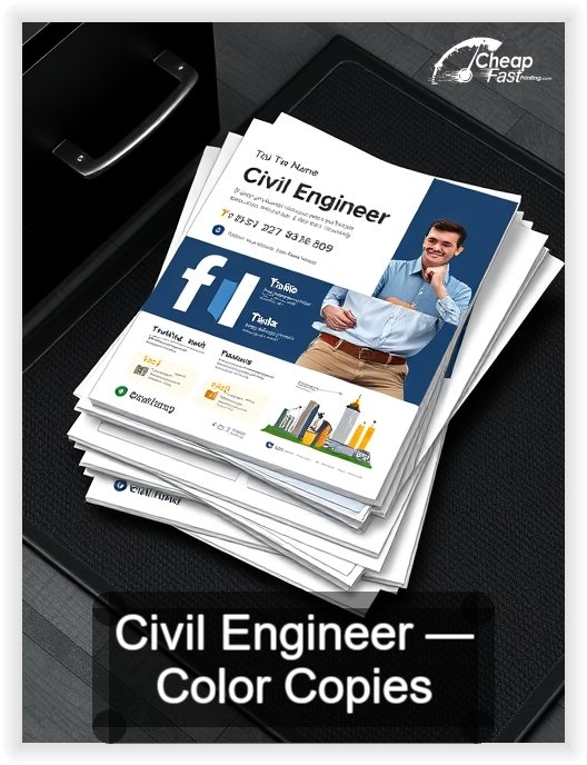 Civil Engineer business card design sample