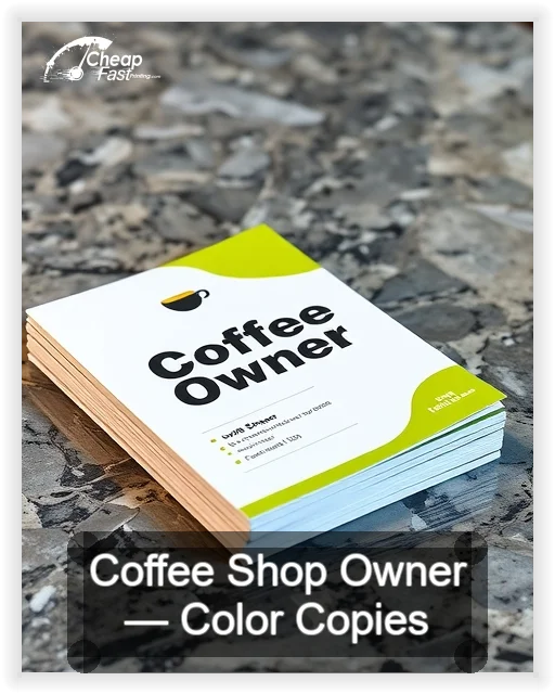 Coffee Shop Owner business card design sample