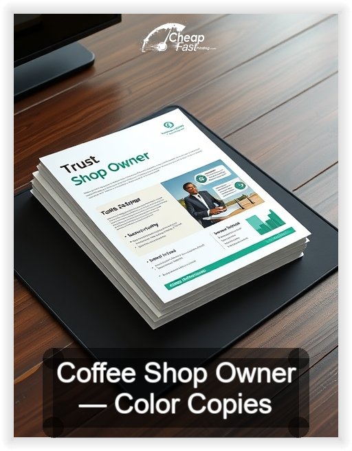 Coffee Shop Owner business card design sample