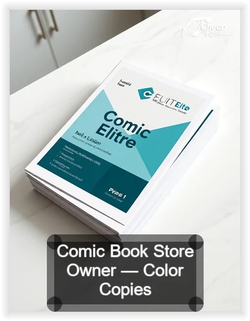 Comic Book Store Owner business card design sample