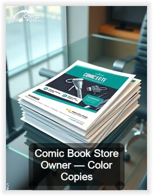 Comic Book Store Owner business card design sample