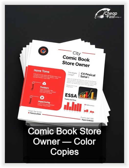 Comic Book Store Owner business card design sample