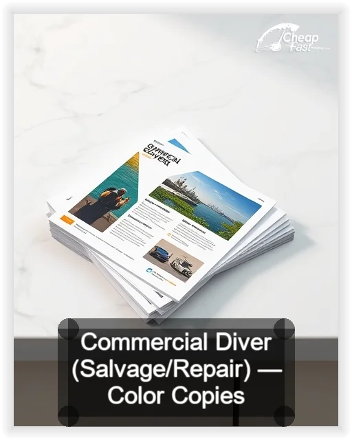 Commercial Diver Salvage Repair business card design sample