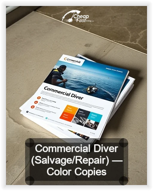 Commercial Diver Salvage Repair business card design sample