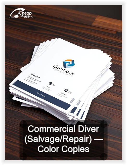 Commercial Diver Salvage Repair business card design sample