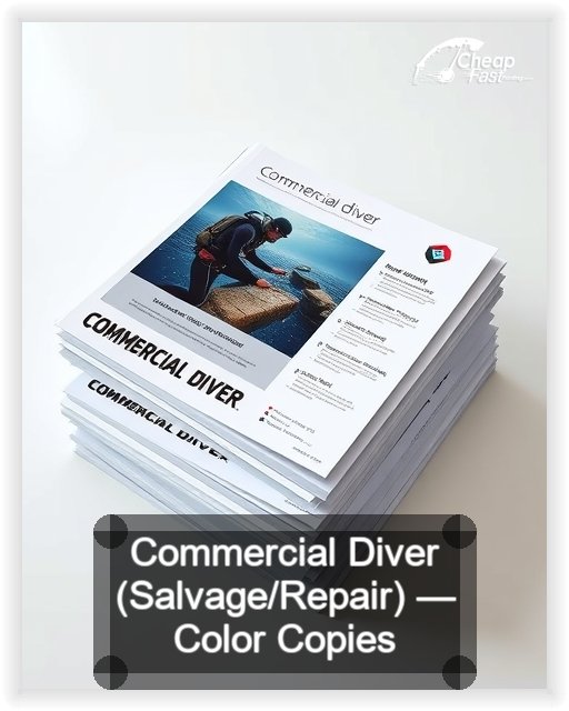 Commercial Diver Salvage Repair business card design sample