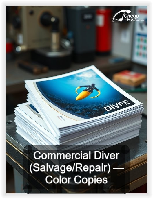 Commercial Diver Salvage Repair business card design sample