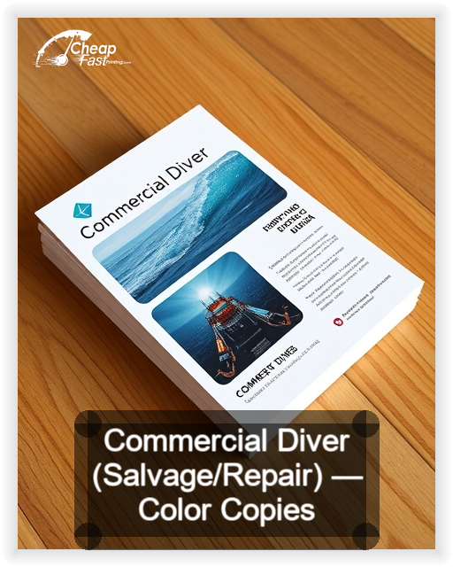 Commercial Diver Salvage Repair business card design sample