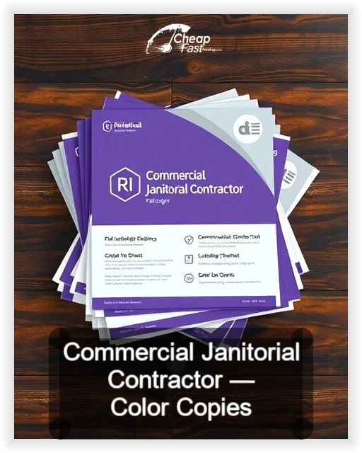 Commercial Janitorial Contractor business card design sample