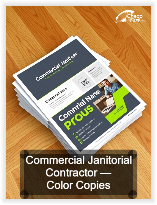 Commercial Janitorial Contractor business card design sample