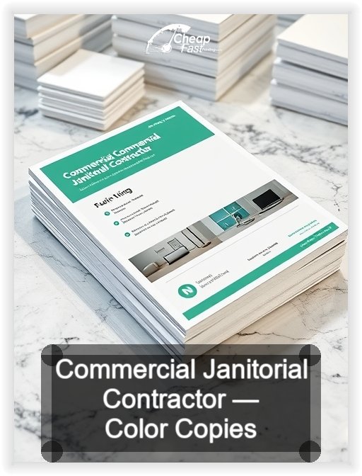 Commercial Janitorial Contractor business card design sample