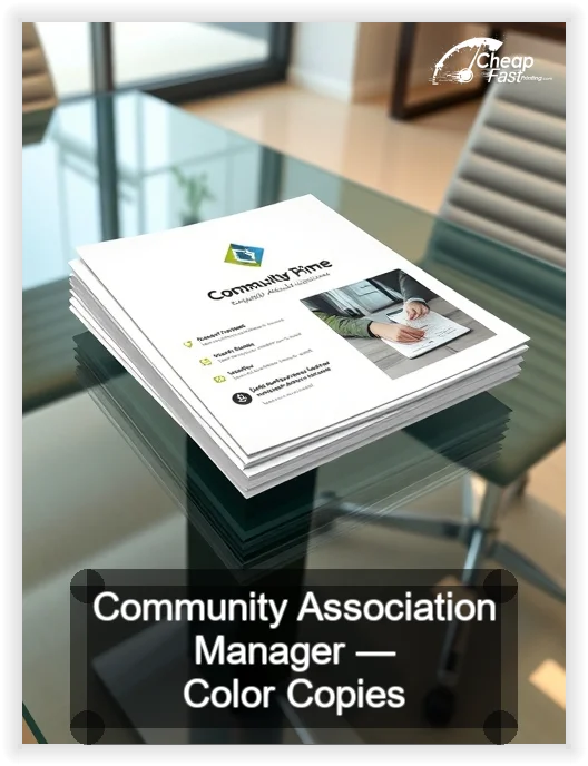 Community Association Manager business card design sample