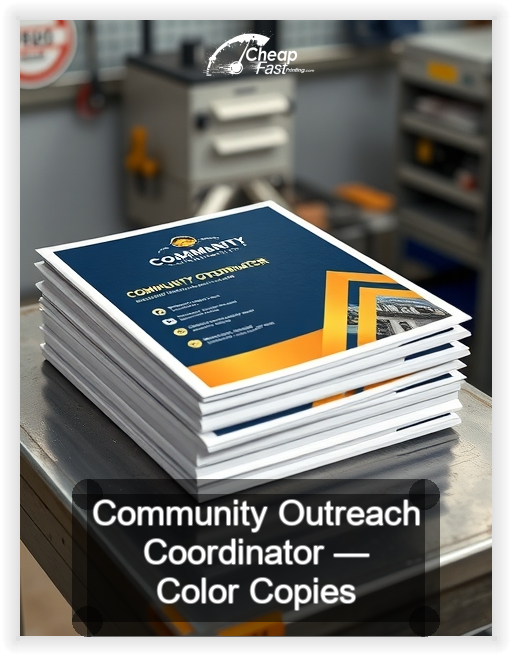 Community Outreach Coordinator business card design sample