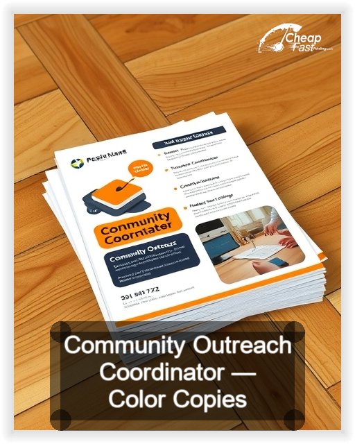 Community Outreach Coordinator business card design sample