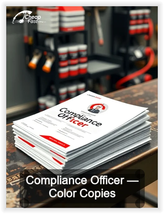 Compliance Officer business card design sample