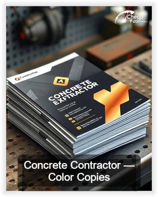 Concrete Contractor business card design sample