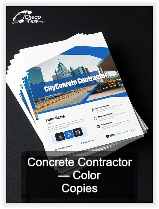 Concrete Contractor business card design sample
