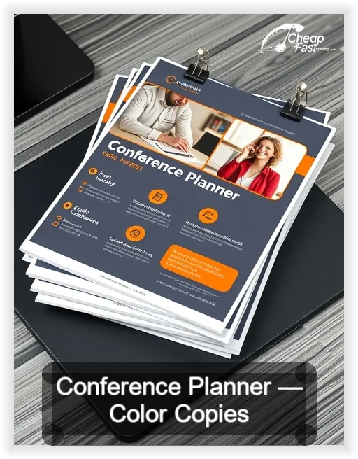 Conference Planner business card design sample