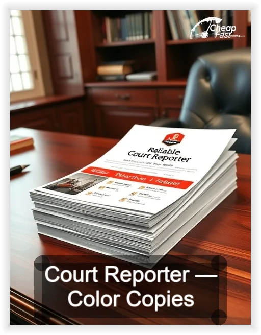 Court Reporter business card design sample