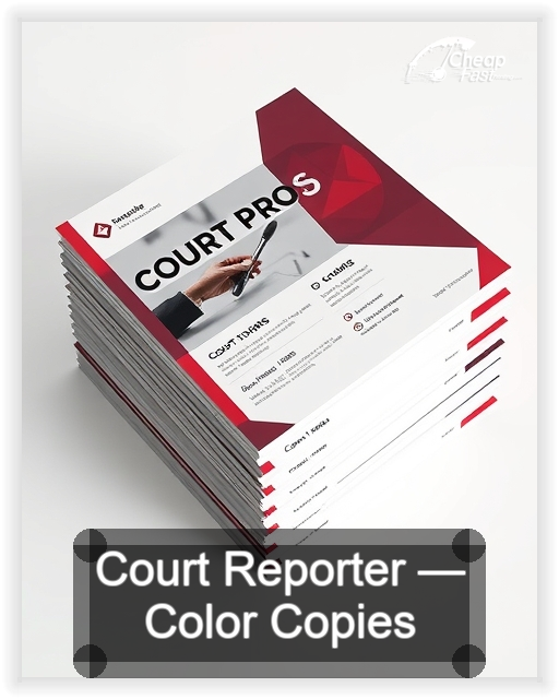 Court Reporter business card design sample