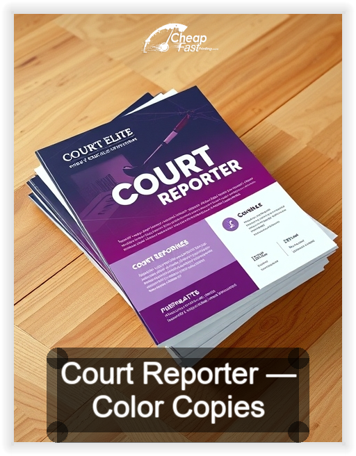 Court Reporter business card design sample