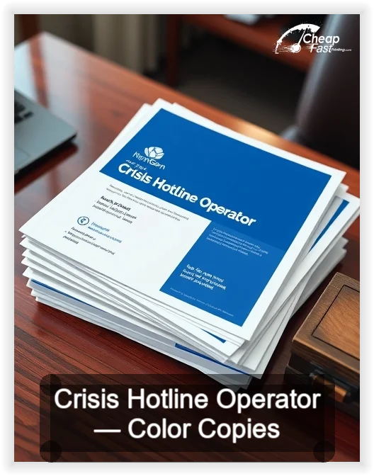 Crisis Hotline Operator business card design sample