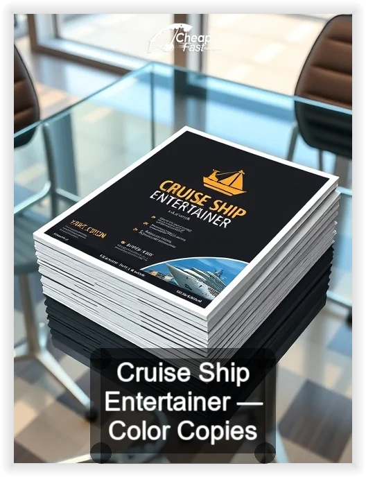 Cruise Ship Entertainer business card design sample