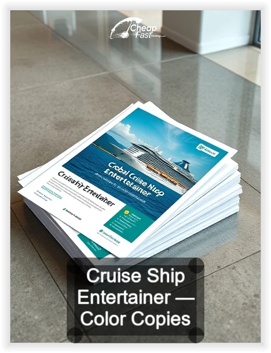 Cruise Ship Entertainer business card design sample