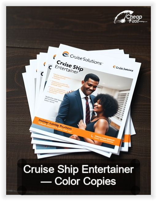 Cruise Ship Entertainer business card design sample