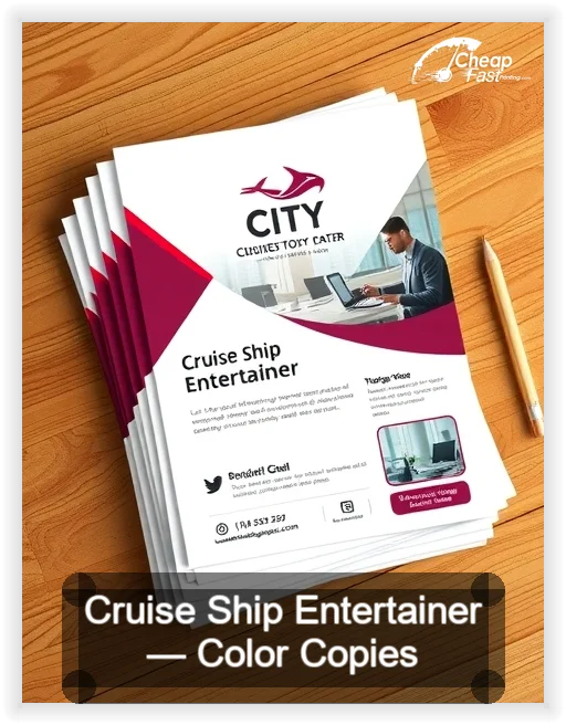 Cruise Ship Entertainer business card design sample