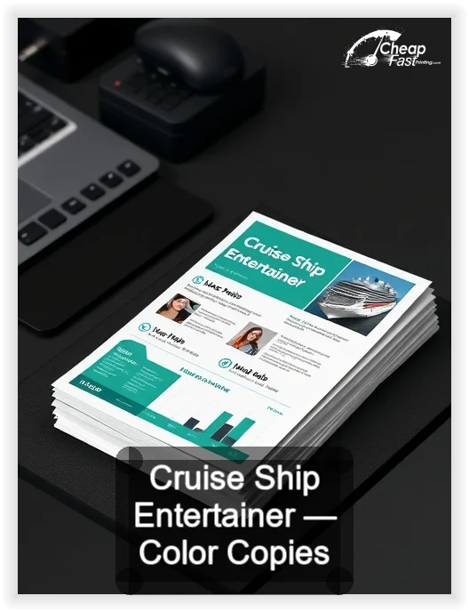 Cruise Ship Entertainer business card design sample