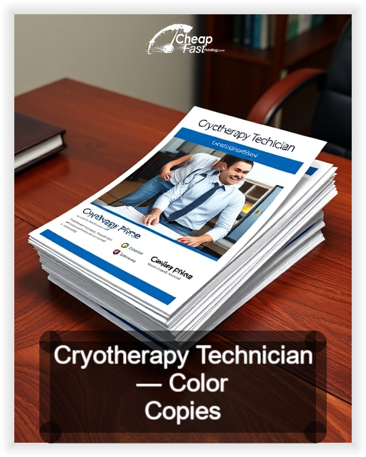 Cryotherapy Technician business card design sample