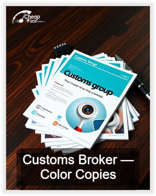 Customs Broker business card design sample