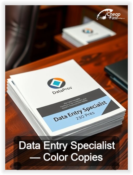 Data Entry Specialist business card design sample