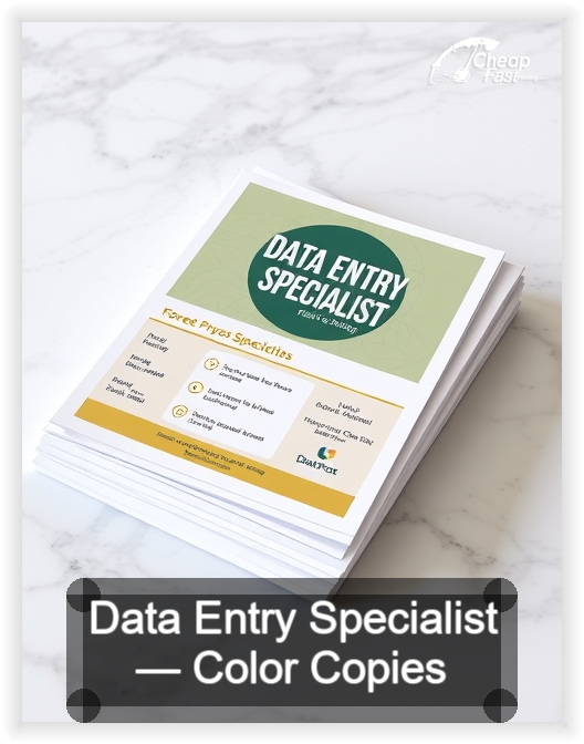 Data Entry Specialist business card design sample