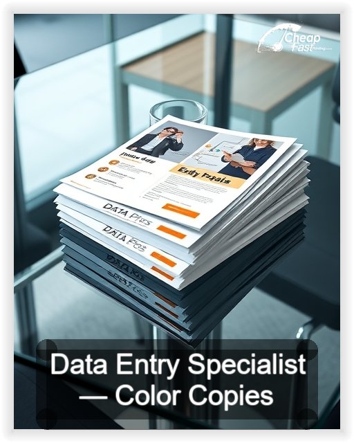 Data Entry Specialist business card design sample