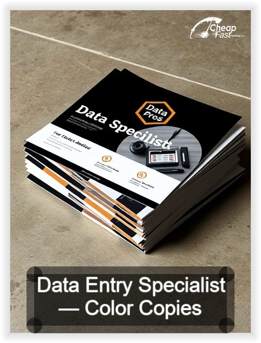 Data Entry Specialist business card design sample