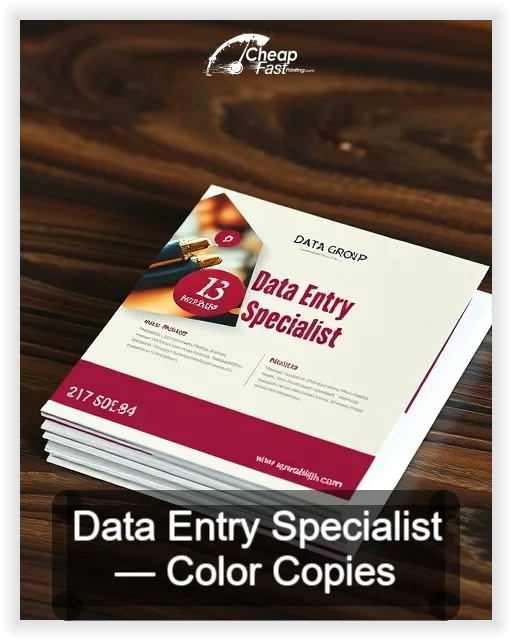 Data Entry Specialist business card design sample