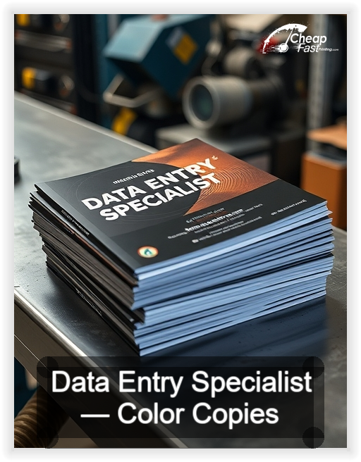 Data Entry Specialist business card design sample