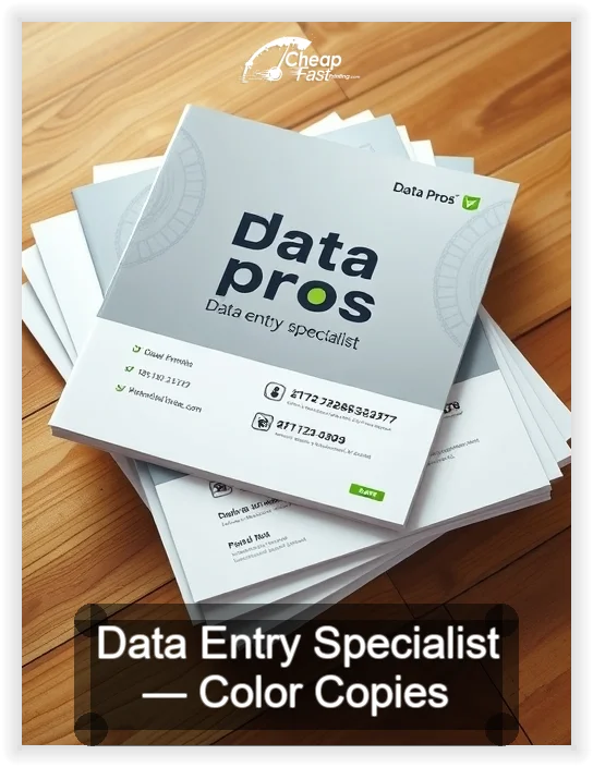 Data Entry Specialist business card design sample