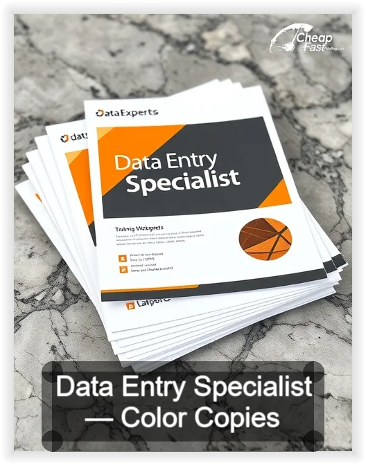 Data Entry Specialist business card design sample