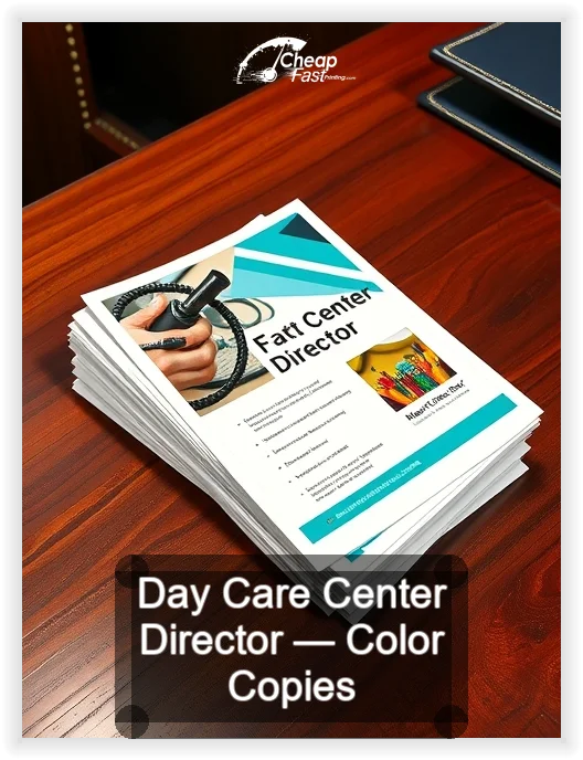 Day Care Center Director business card design sample