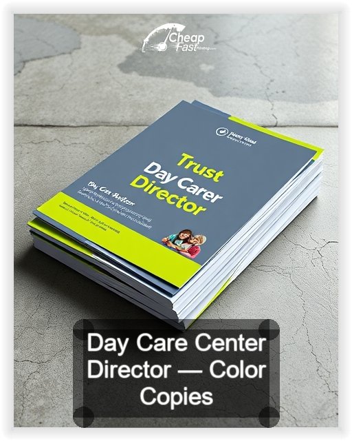 Day Care Center Director business card design sample